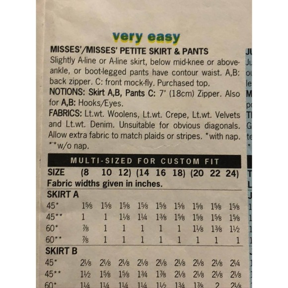 Butterick Pattern 3220 skirt pant sz 8 10 12 - Picture 5 of 8